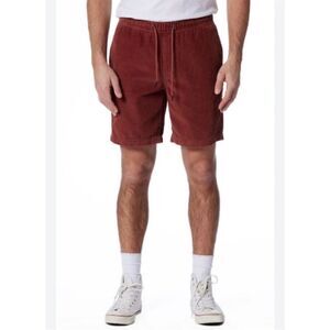 Union Bay Men's Archie Red Clay Corduroy Pull On Shorts Drawstring M NWT